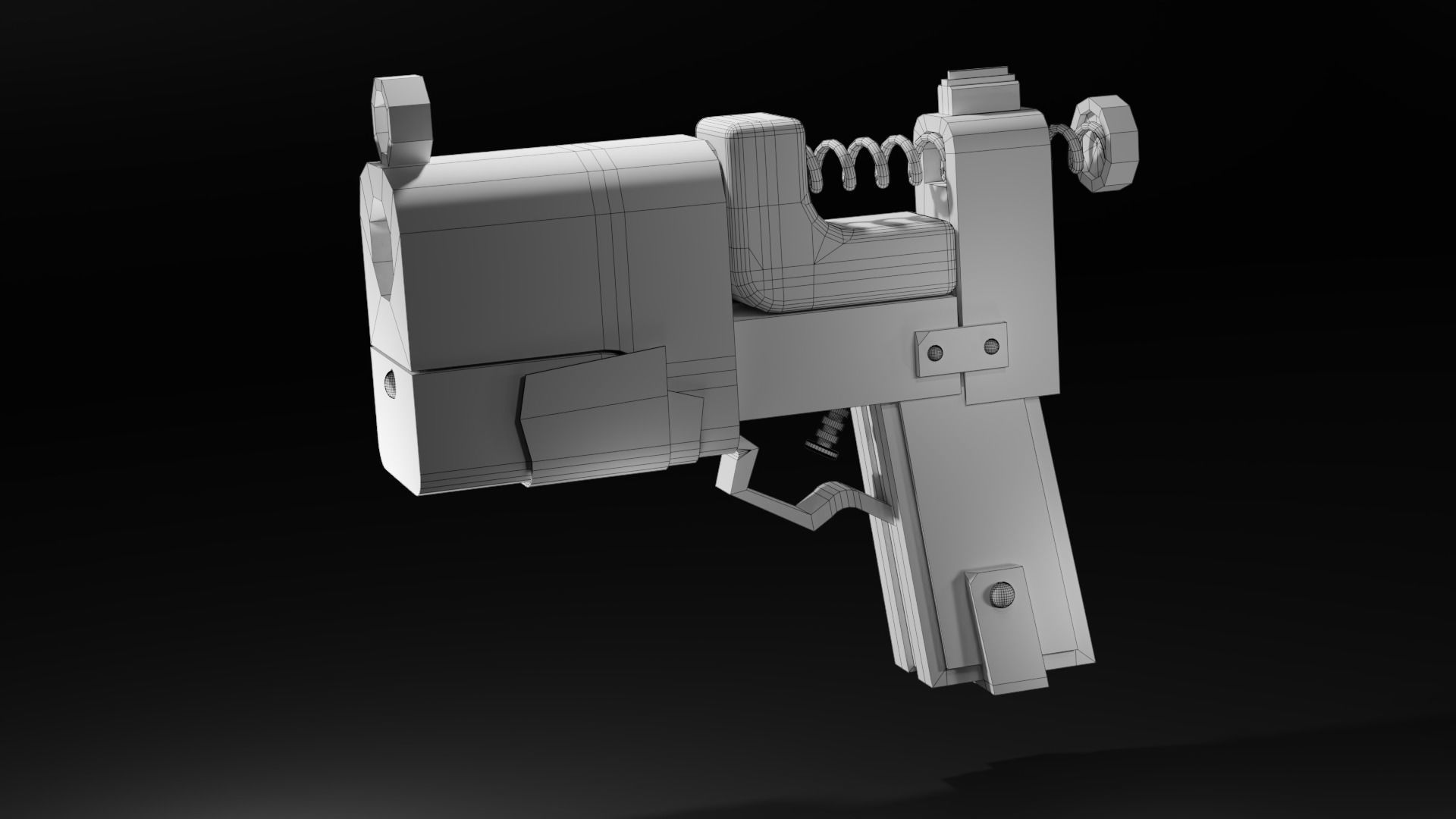 Homemade post-apocalyptic pistol Low-poly 3D model_51