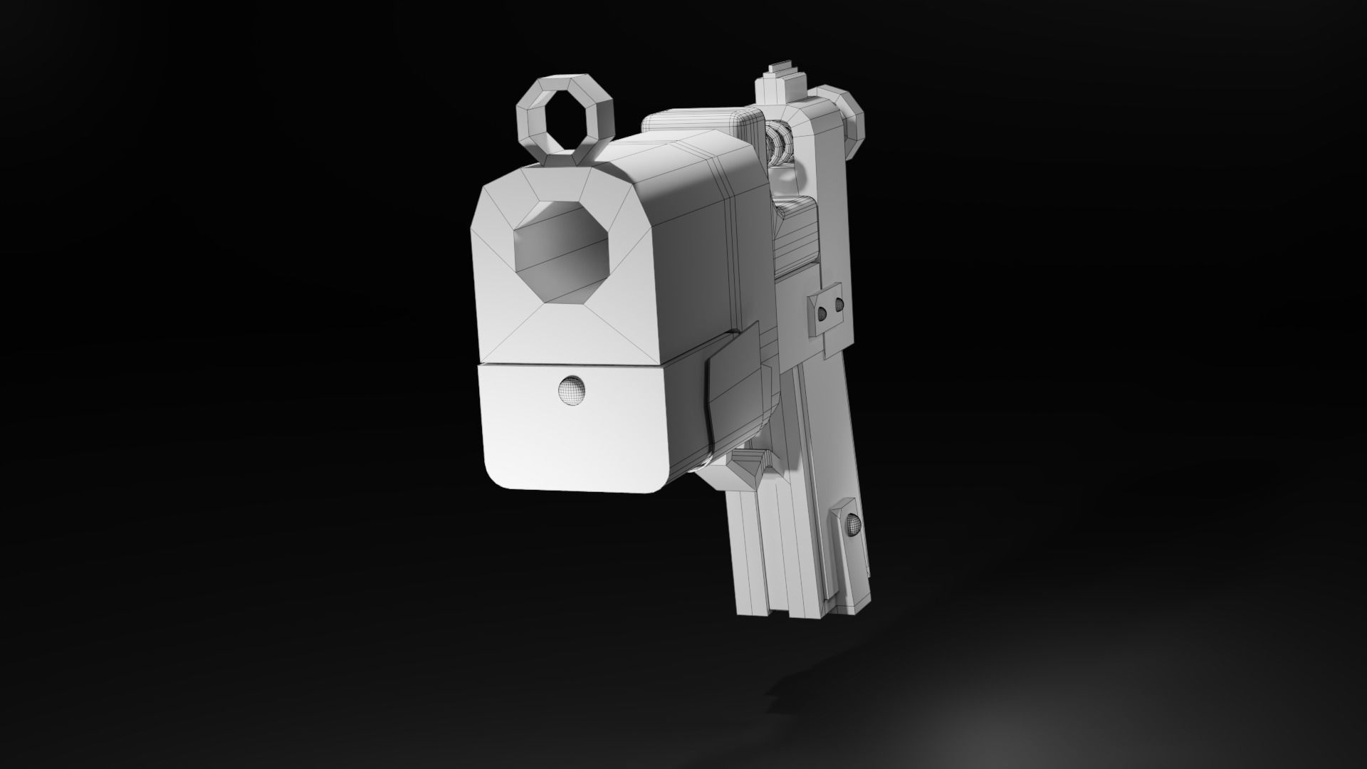 Homemade post-apocalyptic pistol Low-poly 3D model_37