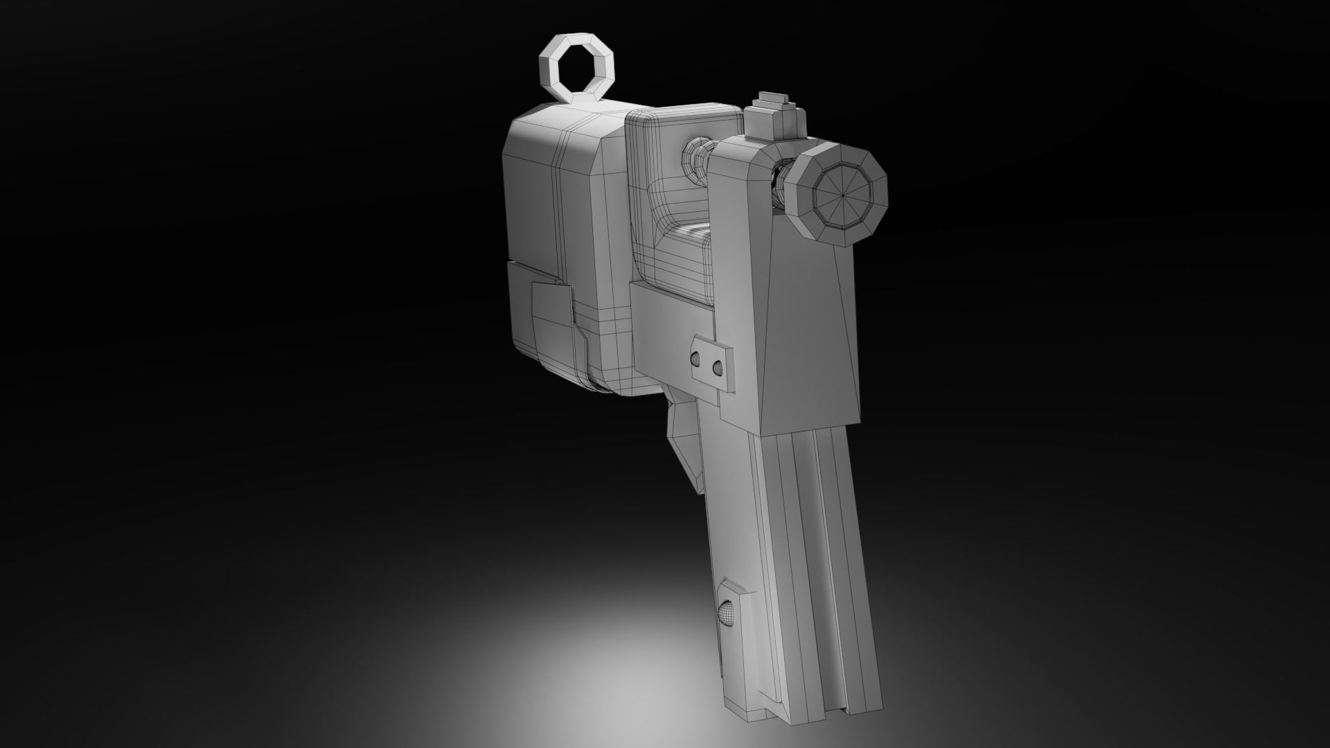 Homemade post-apocalyptic pistol Low-poly 3D model_46