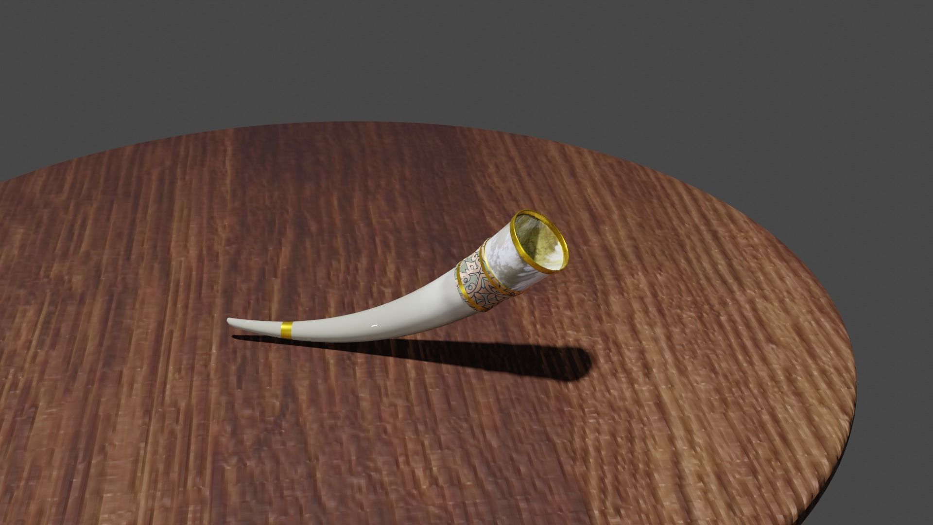 Viking Horn Low-poly 3D model_4
