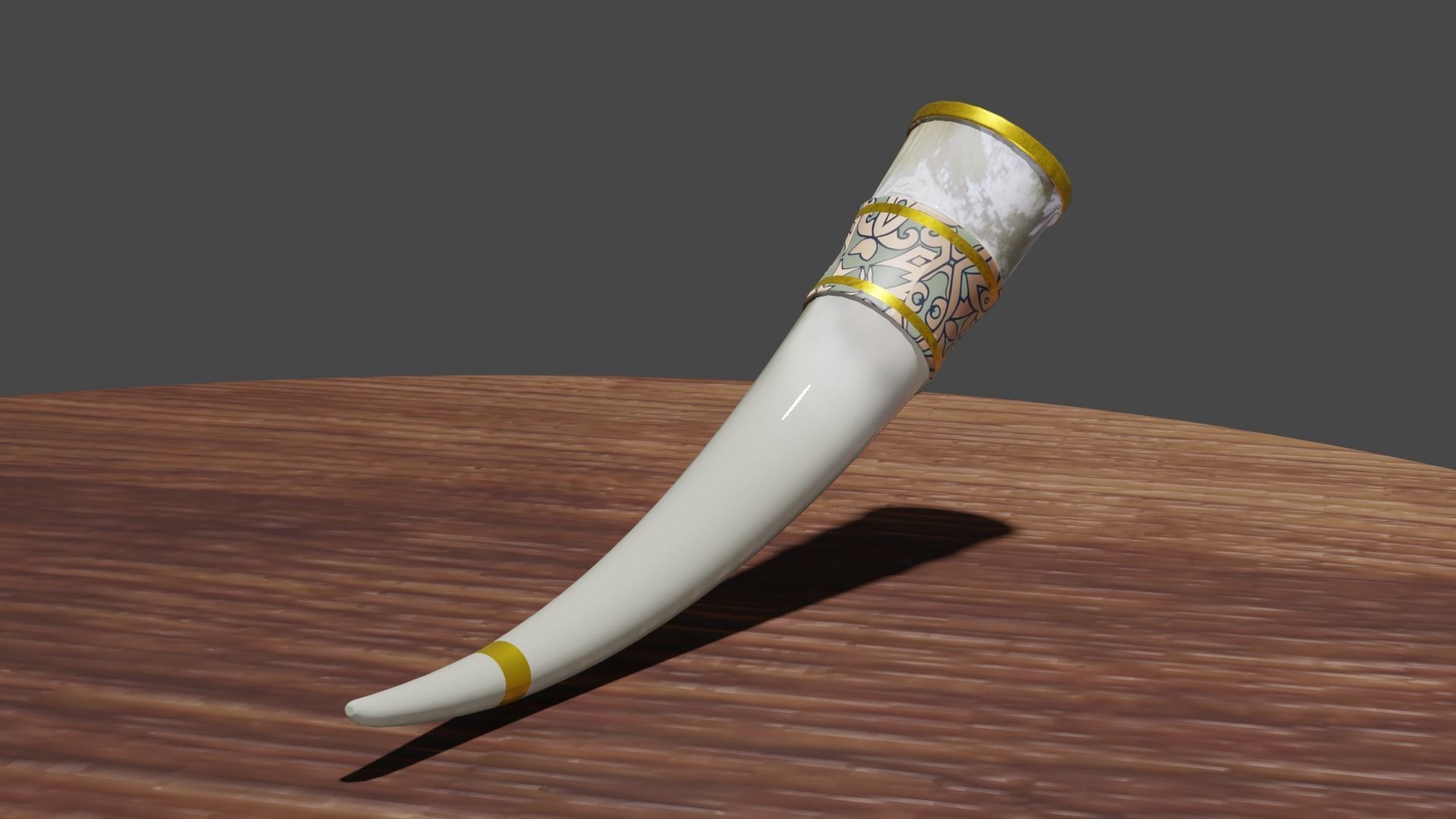 Viking Horn Low-poly 3D model_2