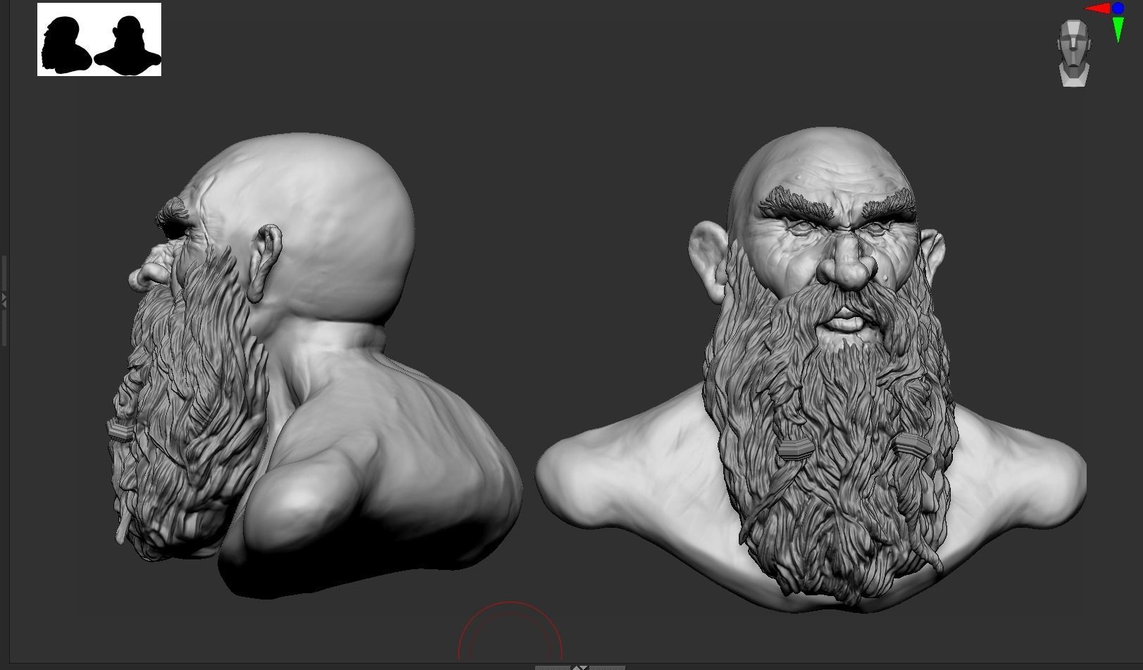 Dwarf head Free 3D model_2