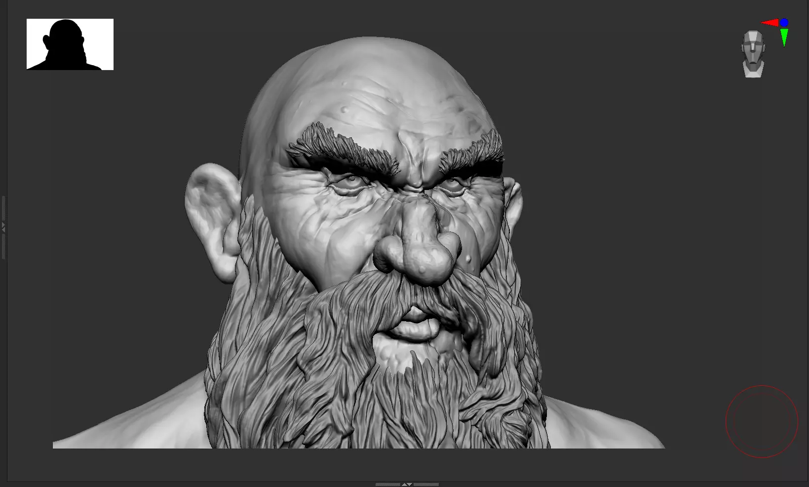 Dwarf head Free 3D model_0