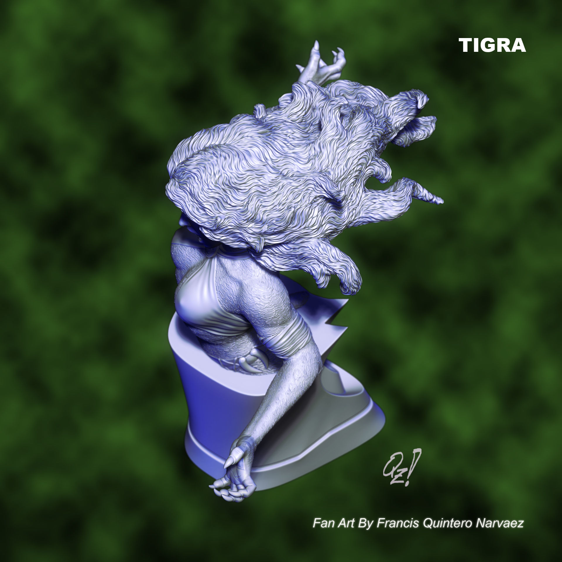 Tigra Bust 3D print model_3