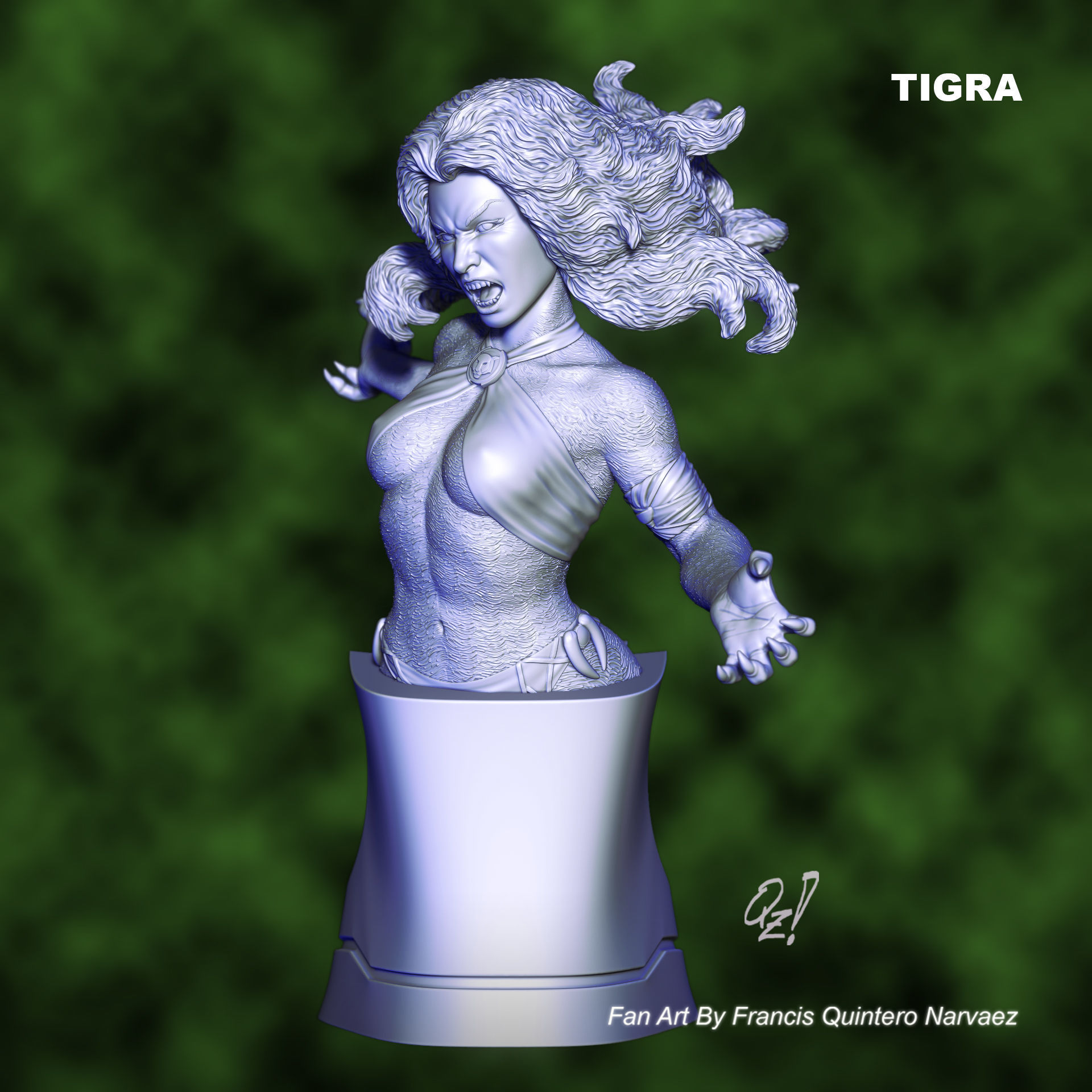 Tigra Bust 3D print model_1