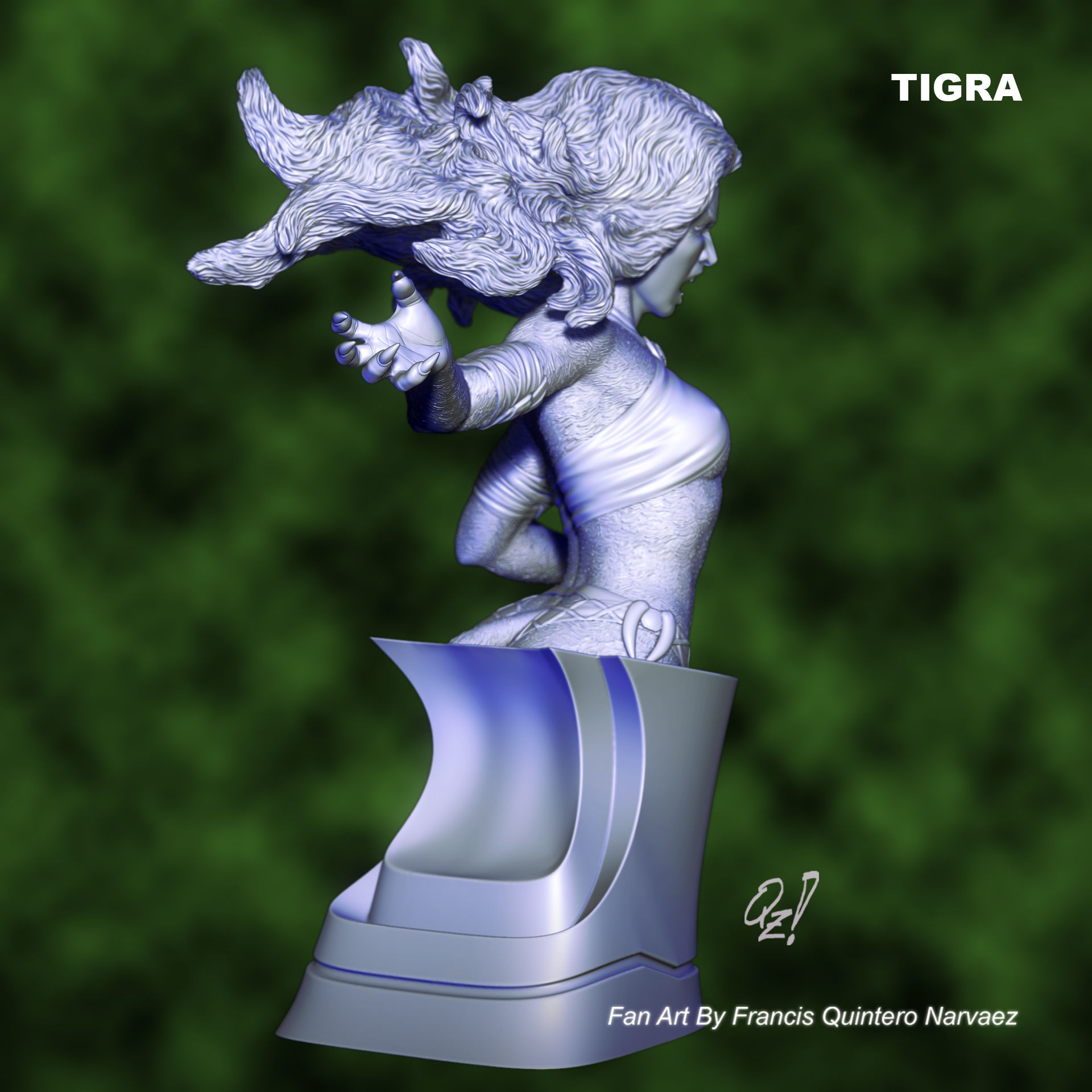 Tigra Bust 3D print model_2
