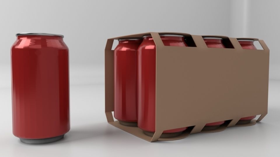 Beverage Branding Package No11 6Pack Free low-poly 3D model_1