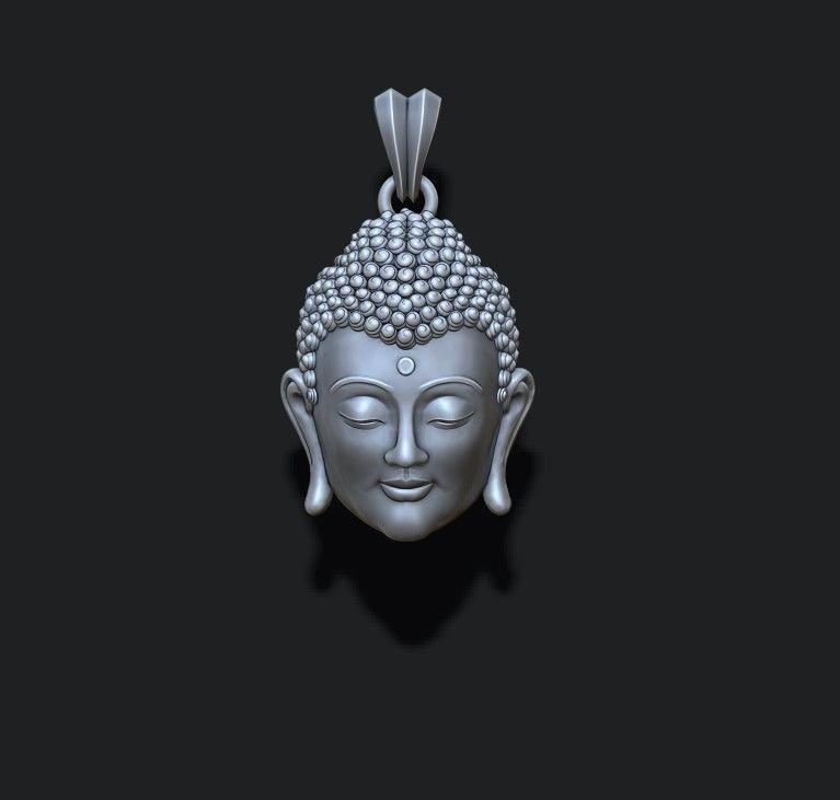 Buddha head pendant 3D print model_2