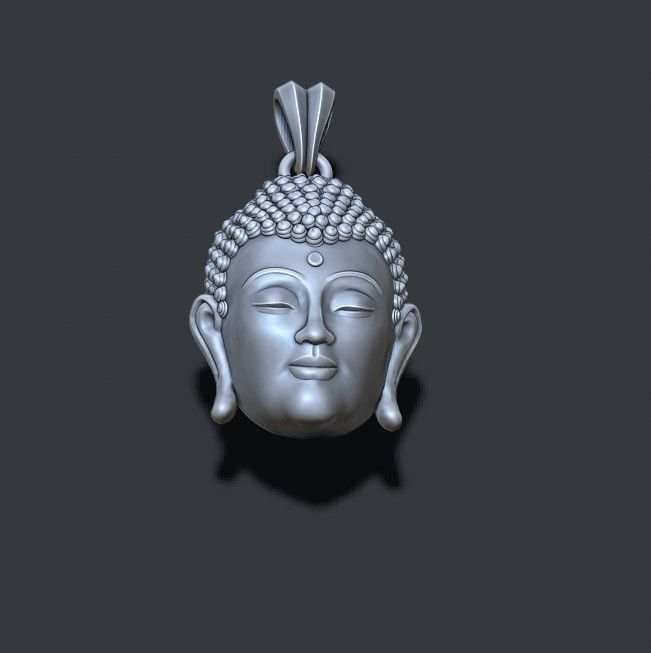 Buddha head pendant 3D print model_1