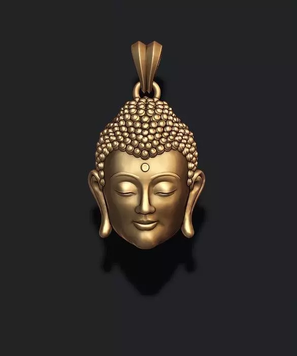 Buddha head pendant 3D print model_0