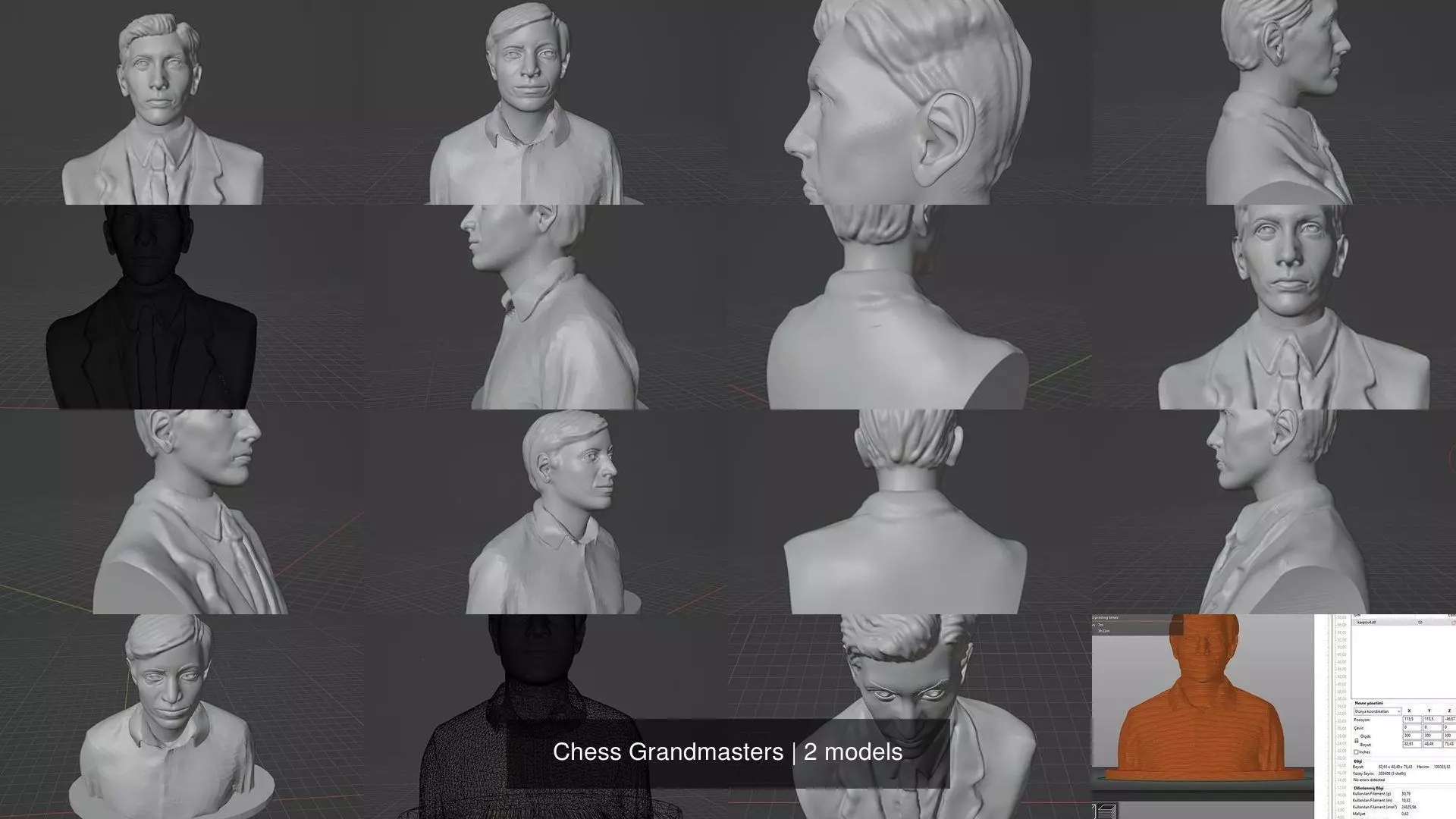 Chess Grandmasters 3D Model Collection_0