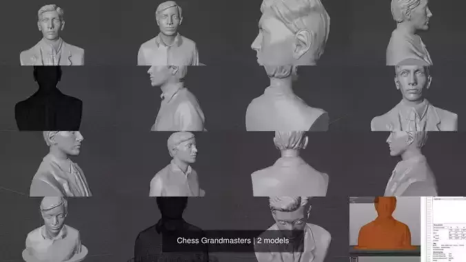 Chess Grandmasters 3D Model Collection