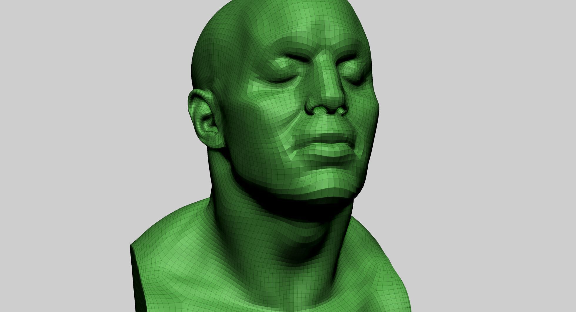 Male Head F 3D model_10
