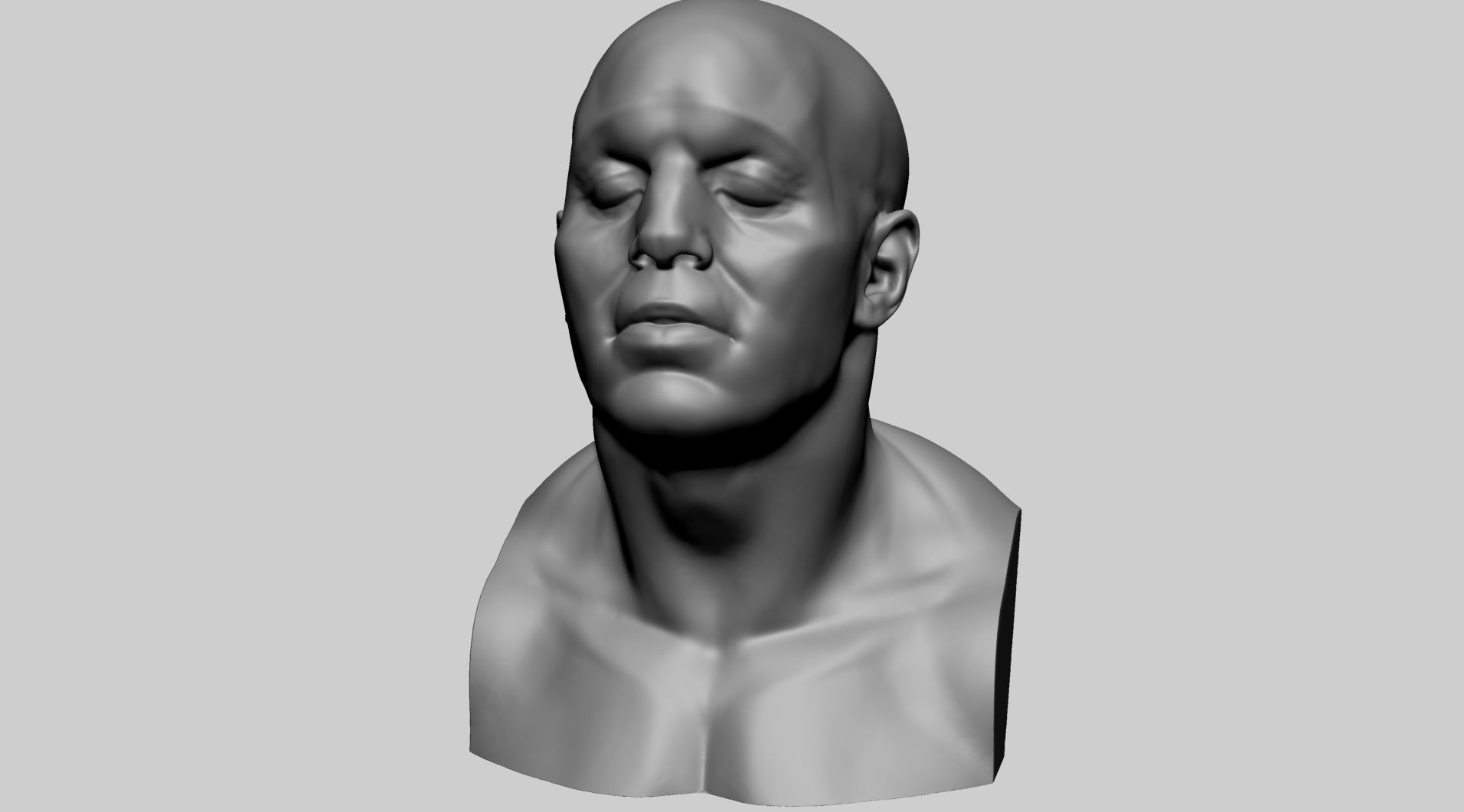 Male Head F 3D model_7