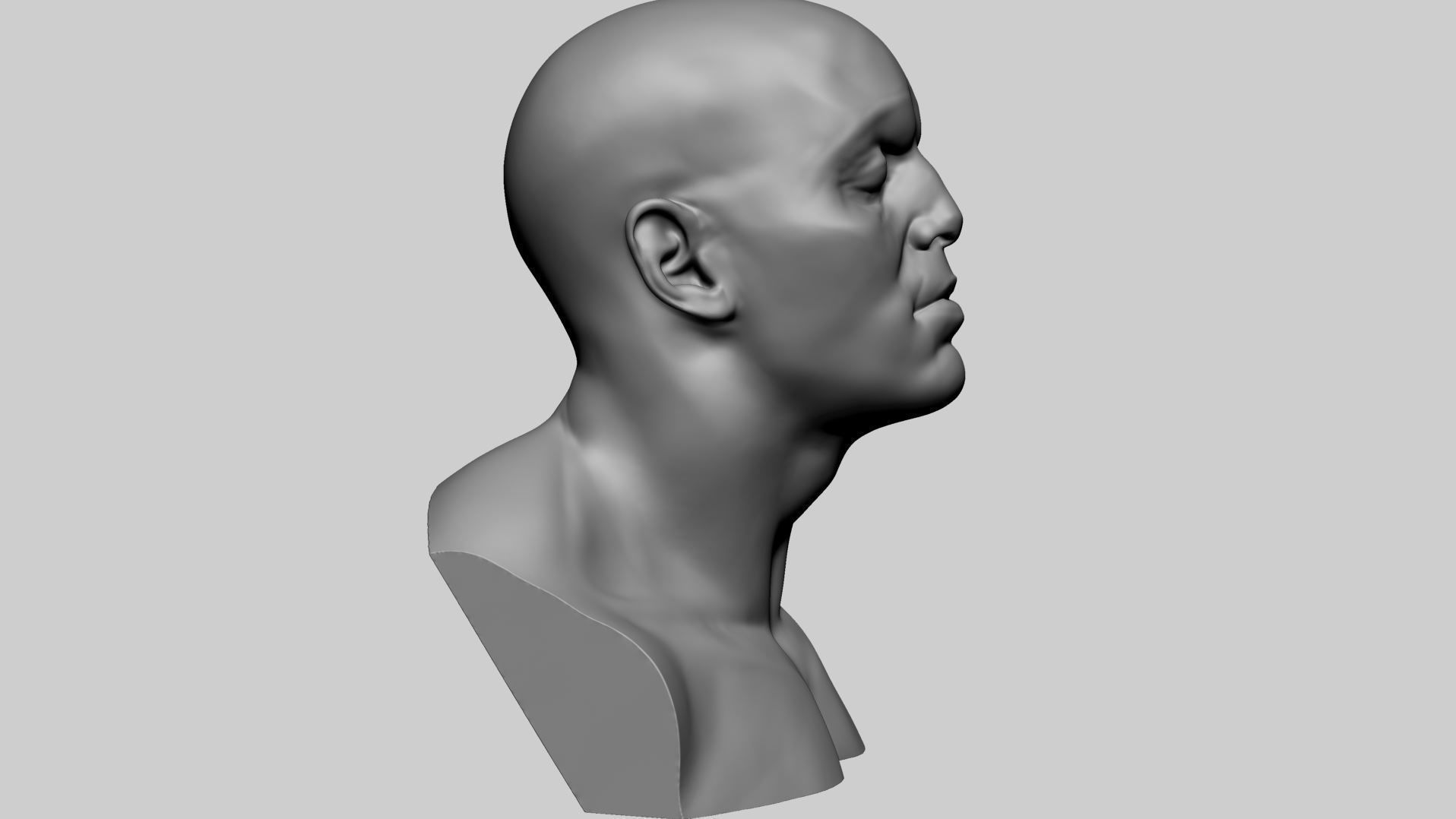 Male Head F 3D model_2