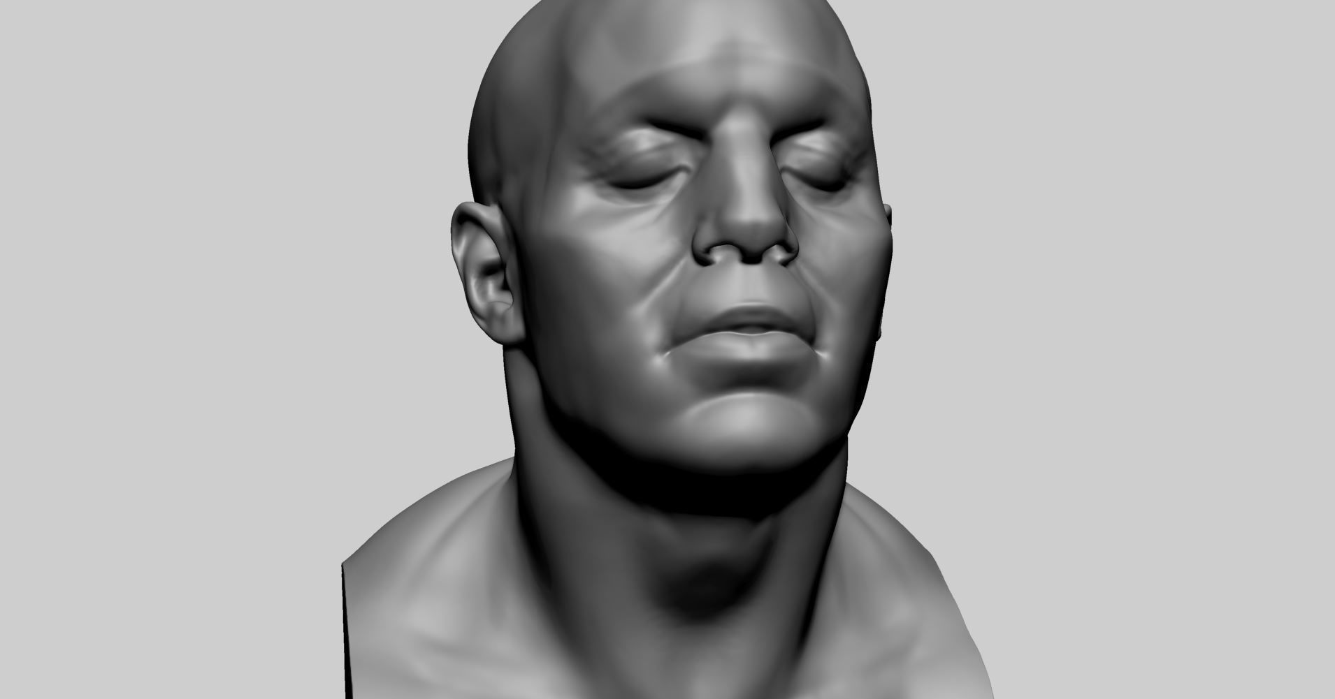 Male Head F 3D model_9