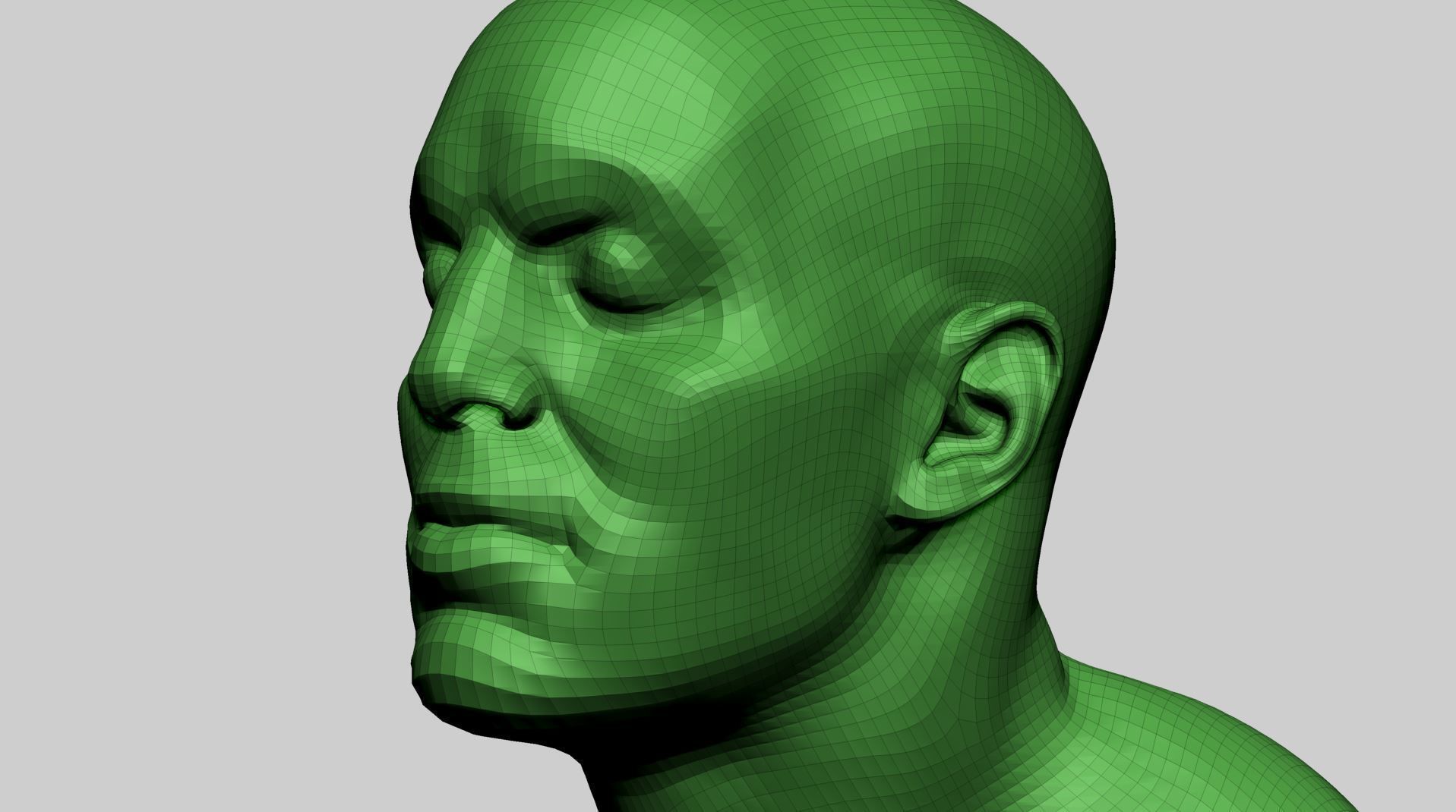 Male Head F 3D model_11