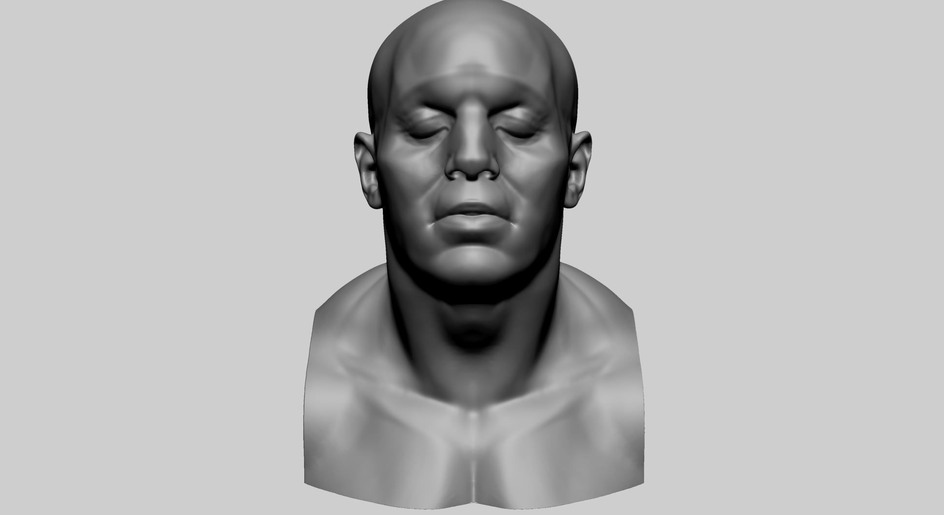 Male Head F 3D model_8