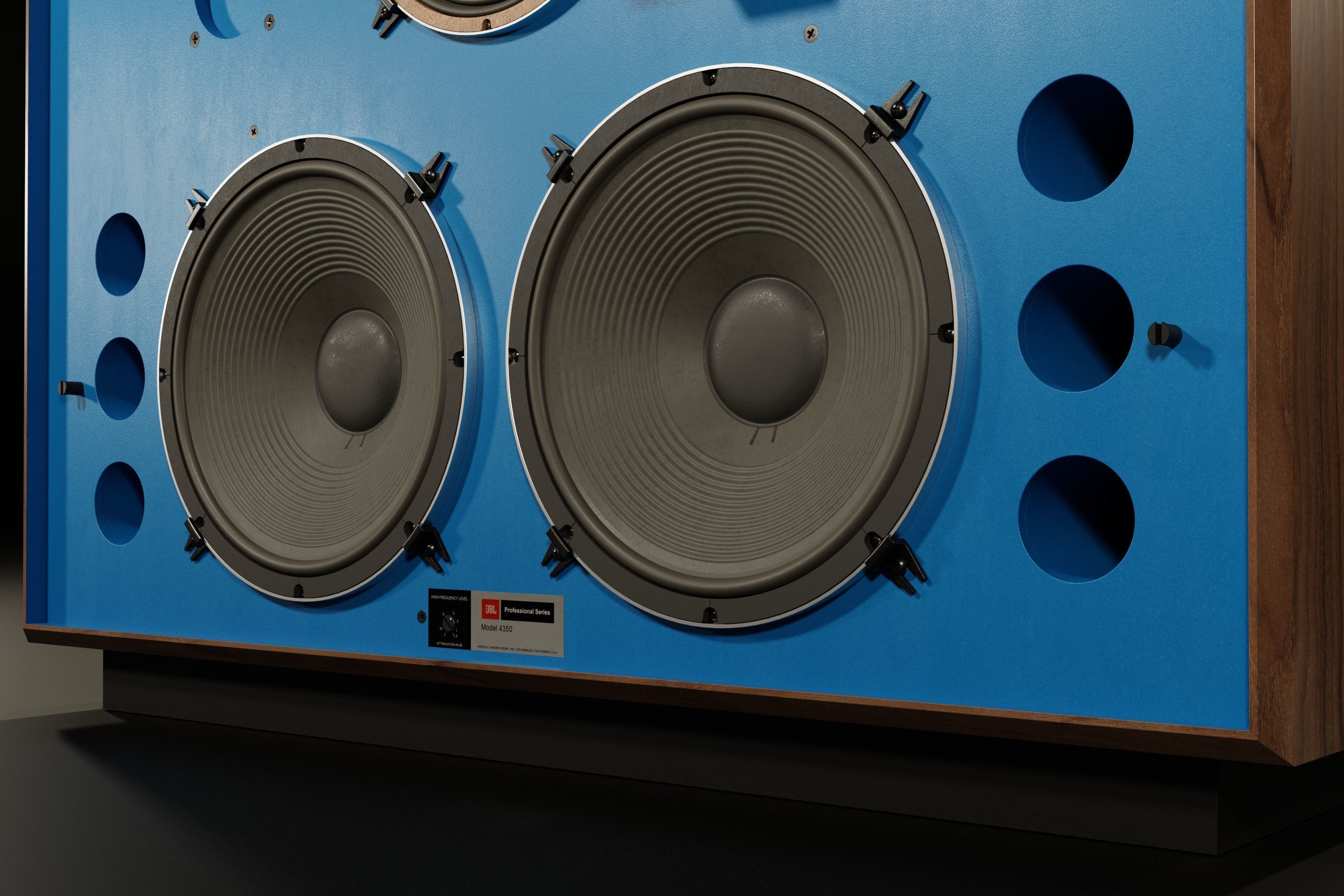 JBL 4350 Studio Monitors in Blue 3D model_3