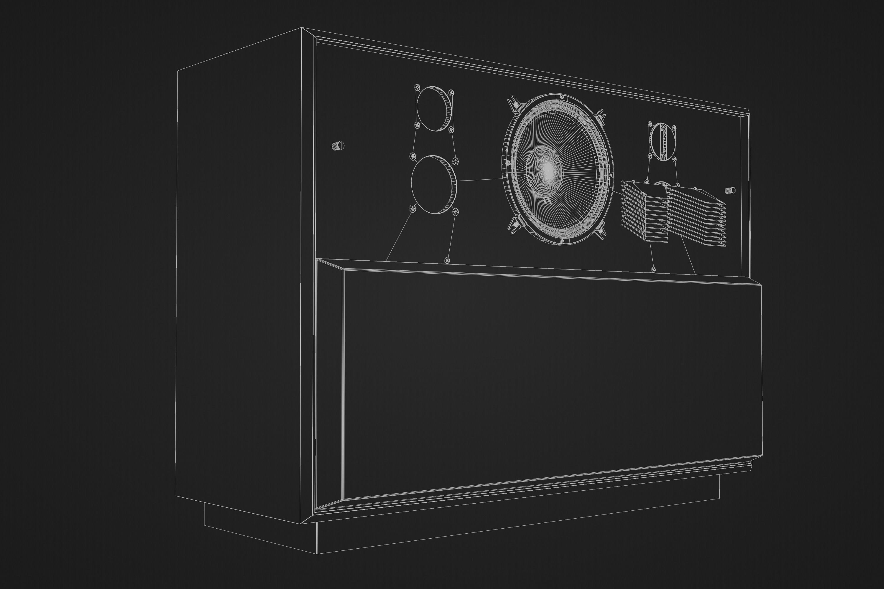 JBL 4350 Studio Monitors in Blue 3D model_23