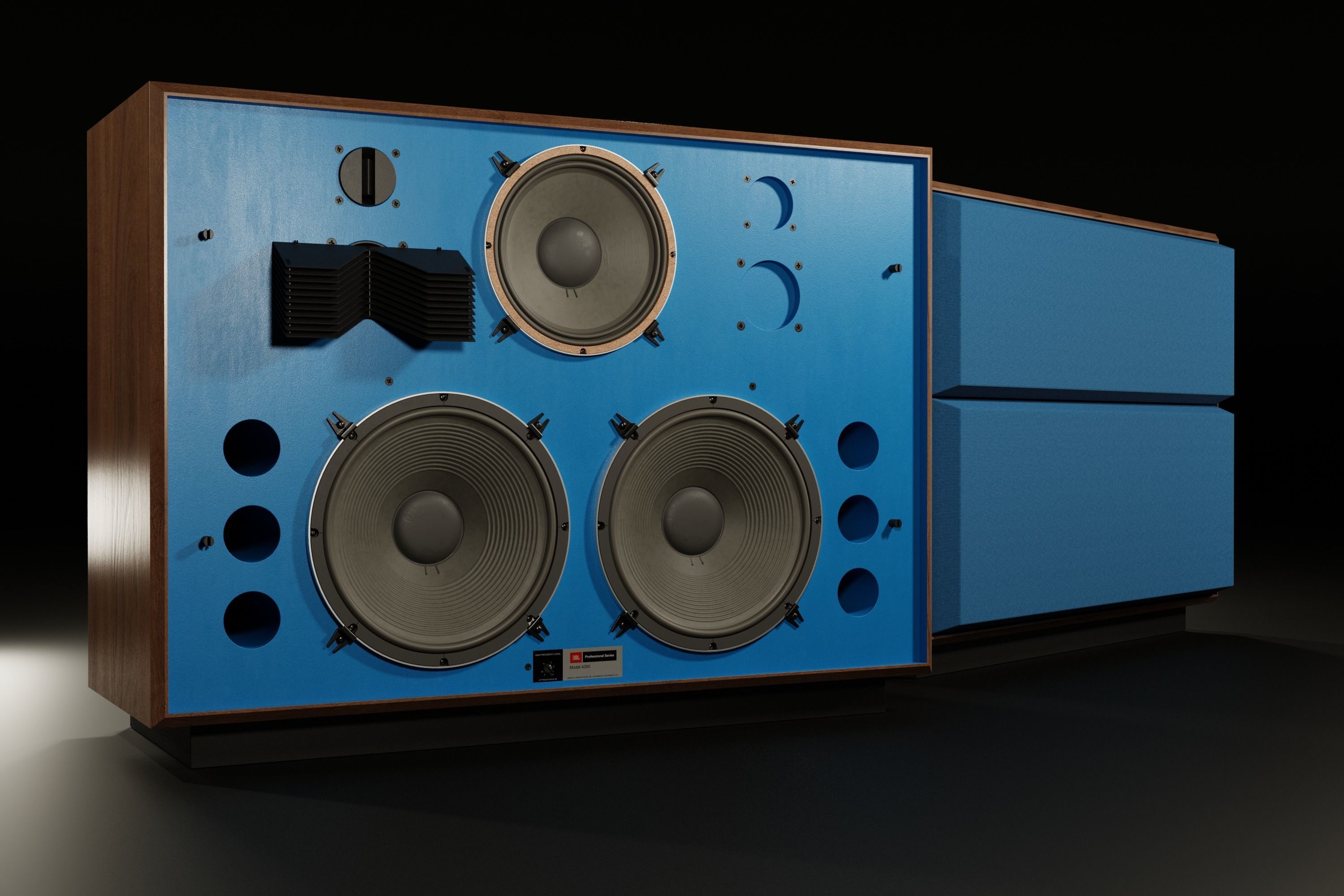 JBL 4350 Studio Monitors in Blue 3D model_8