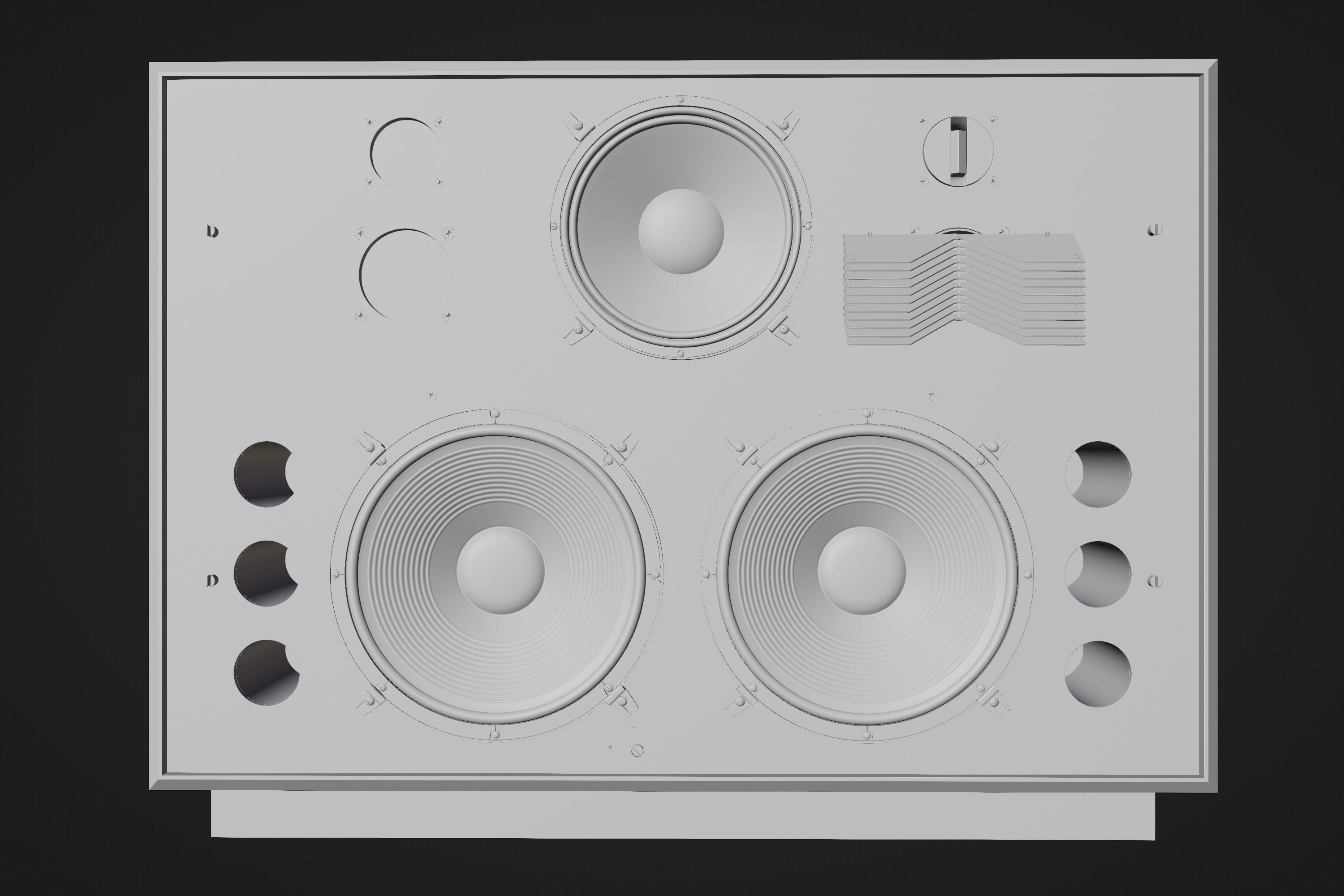 JBL 4350 Studio Monitors in Blue 3D model_20