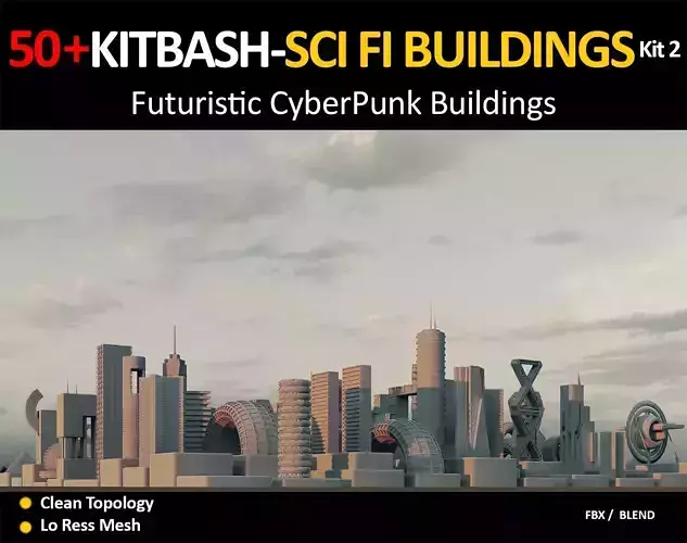 50 Kitbash Sci Fi Buildings kit 2
