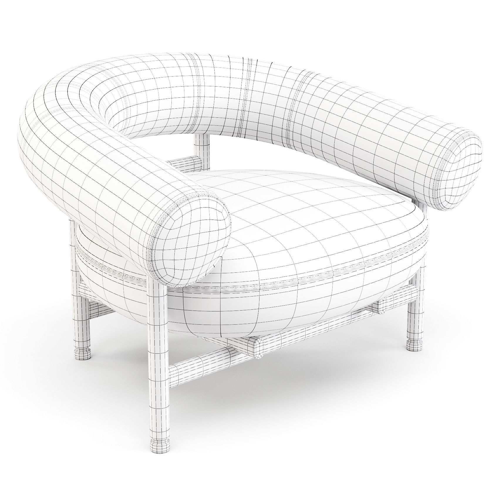 WeWood Loop - Lounge Chair 3D model_2