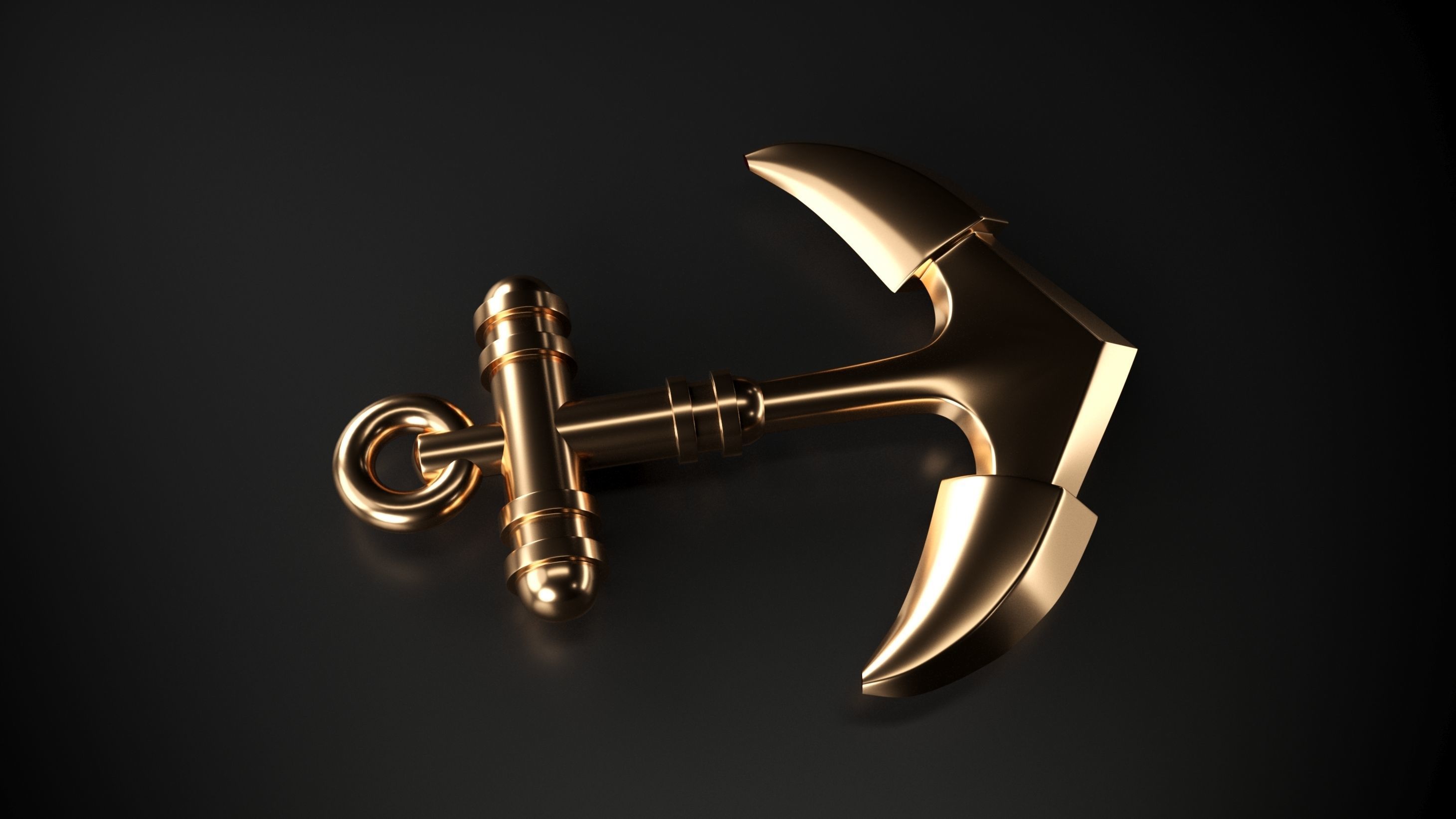 Anchor gold 3D model_4