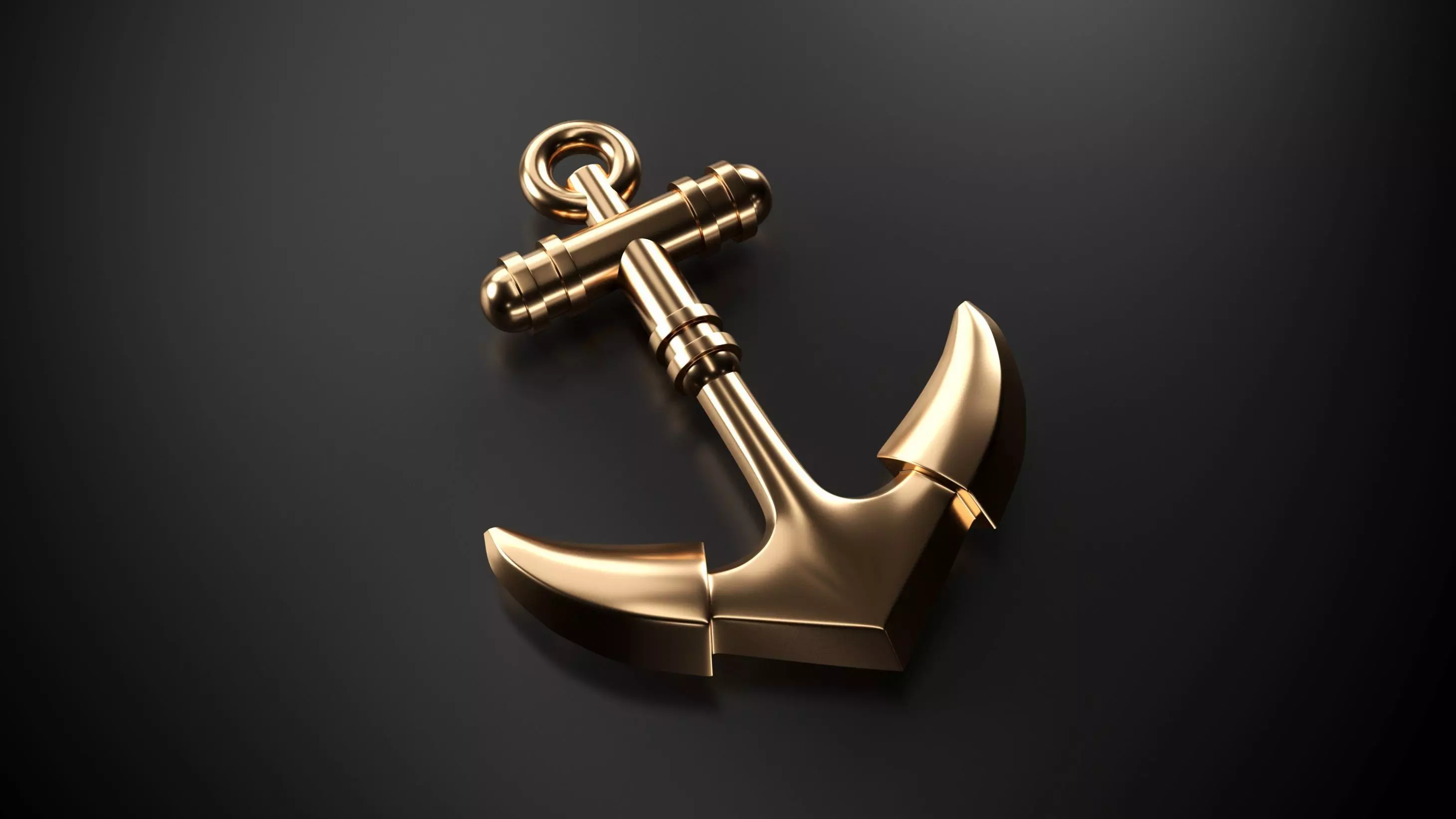 Anchor gold 3D model_0