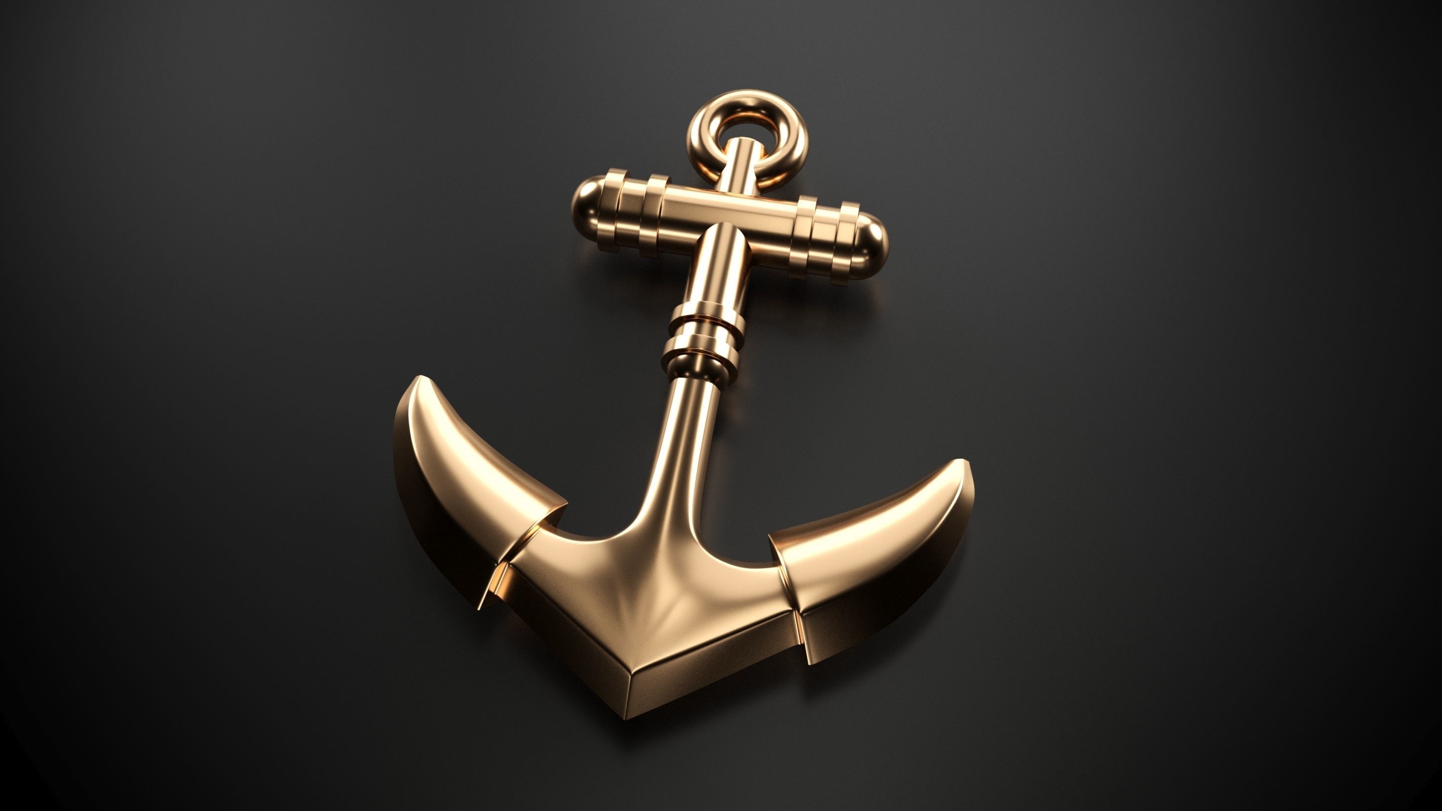 Anchor gold 3D model_2