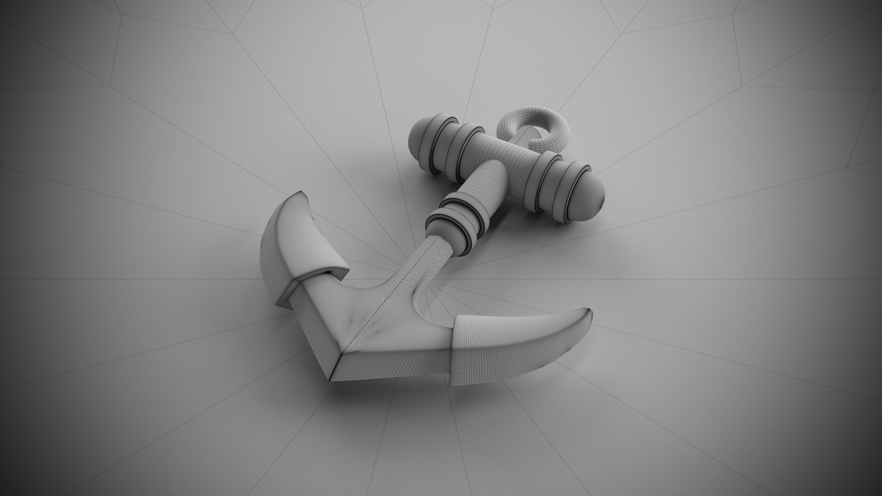 Anchor gold 3D model_5