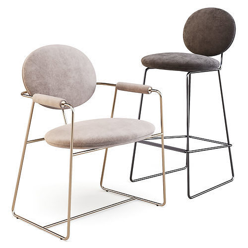 Baxter Gemma - Dining Chair and Bar Stool 3D model