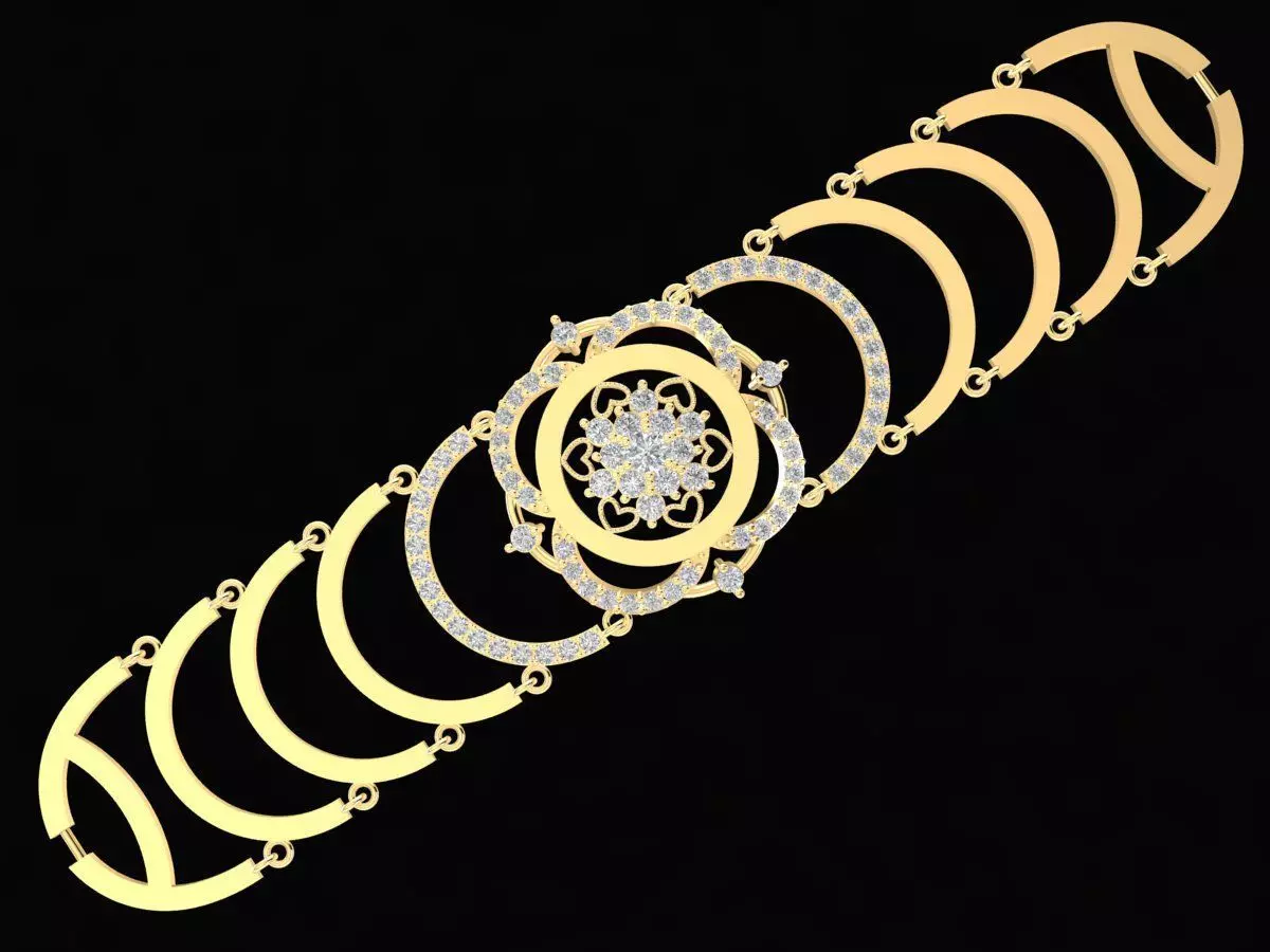 Elegant Mandala Linked Bracelet Design 3274 3D print model