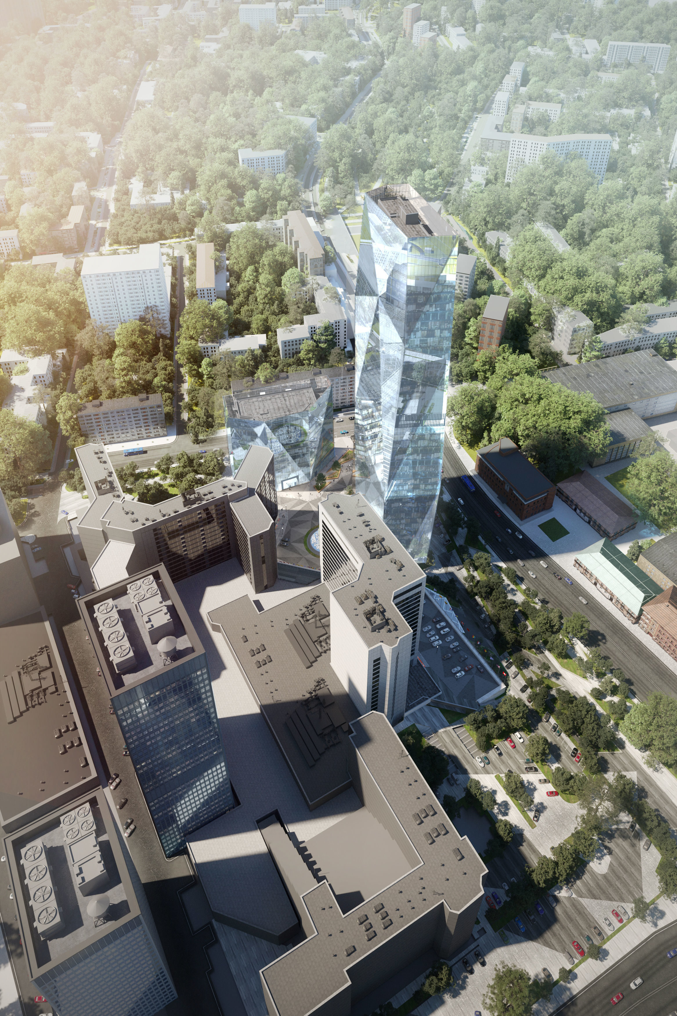 Skyscraper 3d model at night 3D model_2