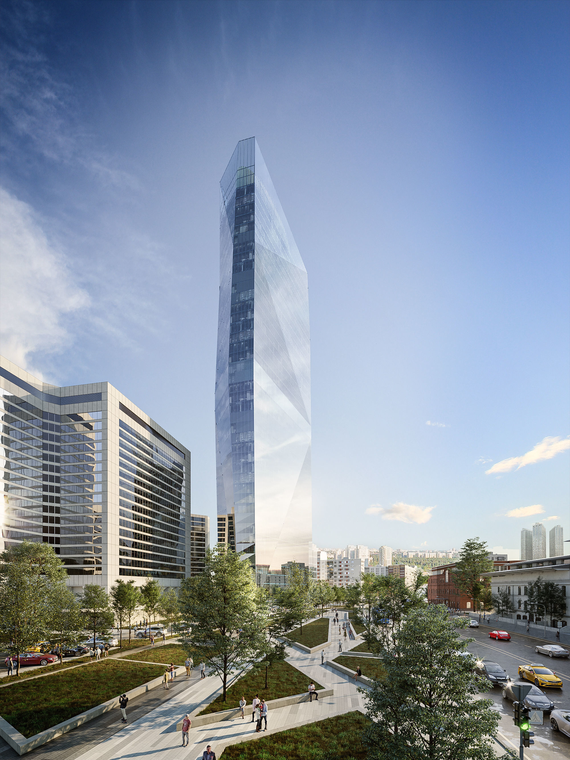 Skyscraper 3d model at night 3D model_3