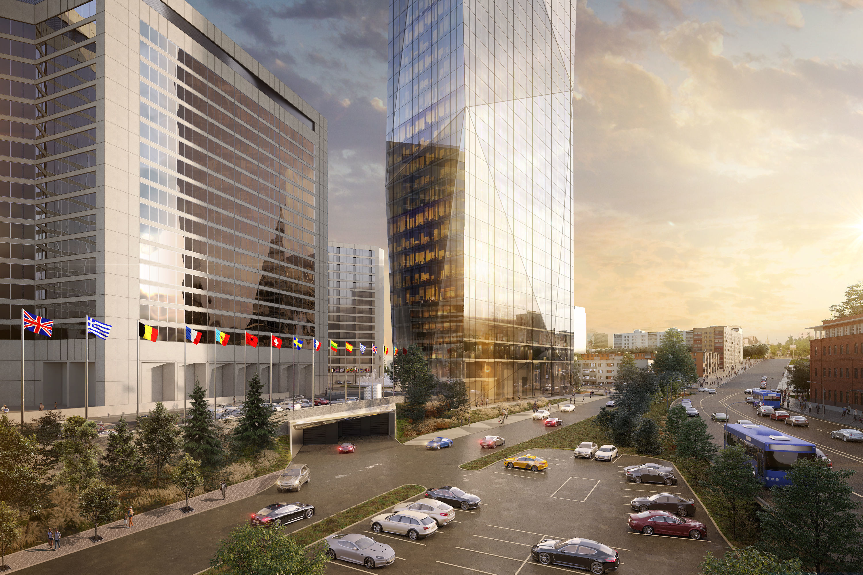 Skyscraper 3d model at night 3D model_1