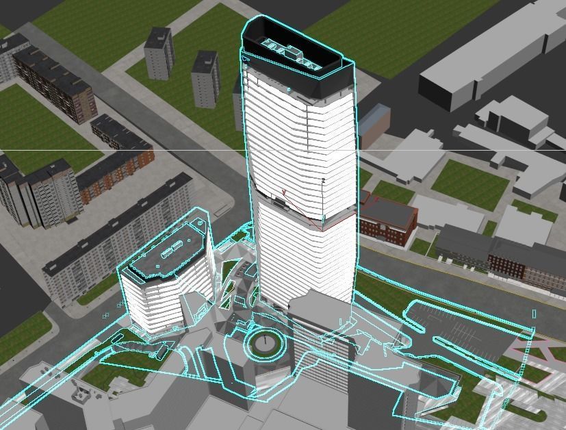 Skyscraper 3d model at night 3D model_5