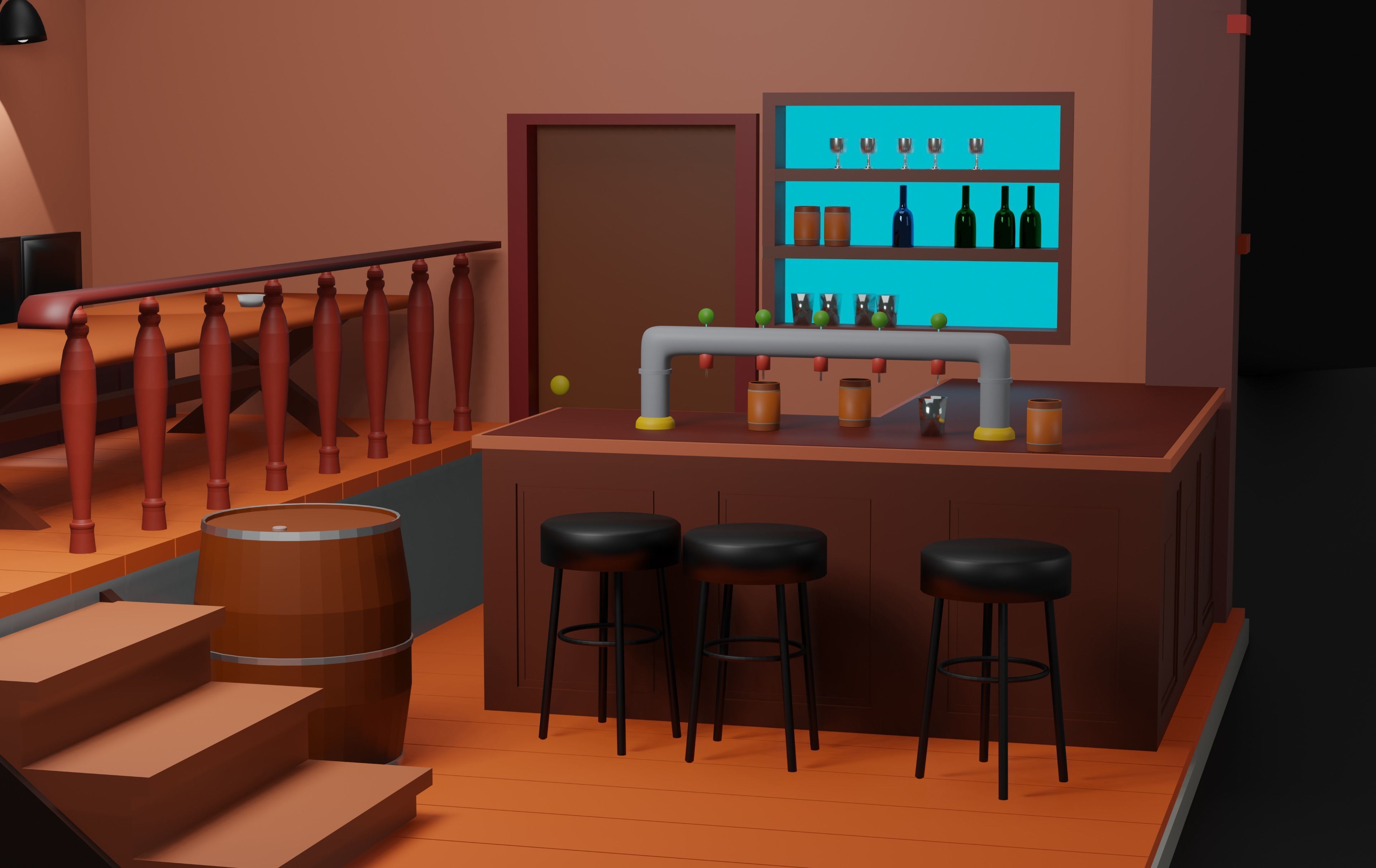 Pub from 19th century 3D model_3