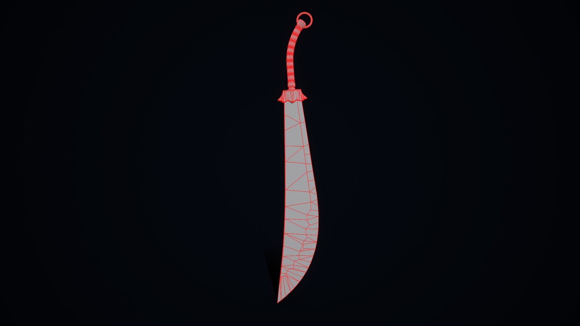 Two-handed Dao sword Low-poly 3D model_11