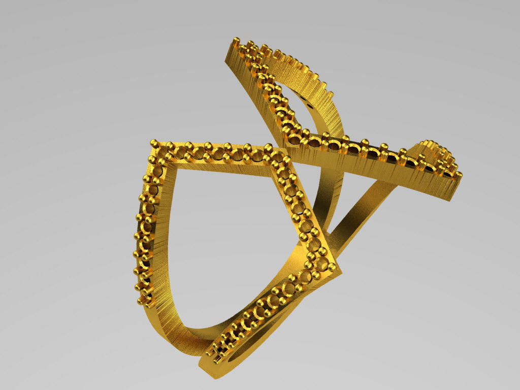 D016-TEL gold ring with diamonds 3D print model_2