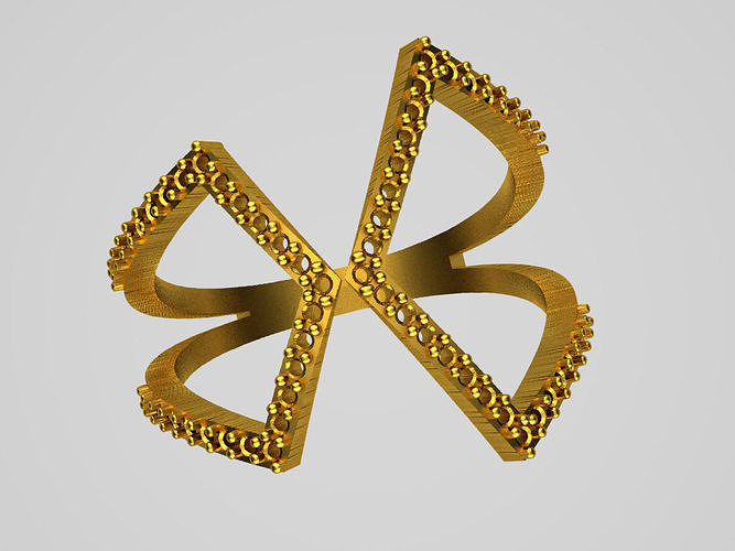 D016-TEL gold ring with diamonds 3D print model