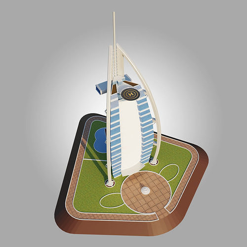 Burj Al Arab Low-poly 3D model