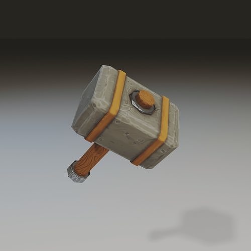 Stylized Hammer Free low-poly 3D model