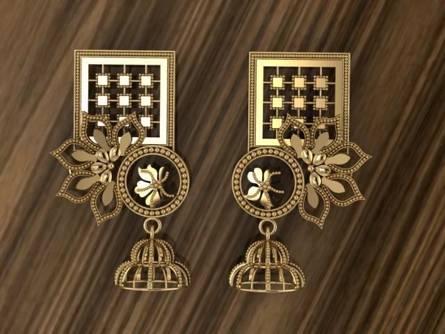 Beautiful  Plain indian Style Locket set Pendant 3D print model_7