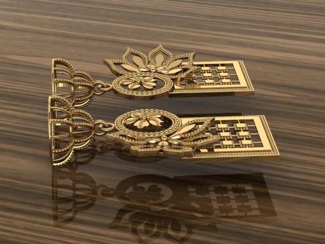 Beautiful  Plain indian Style Locket set Pendant 3D print model_8