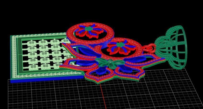 Beautiful  Plain indian Style Locket set Pendant 3D print model_16