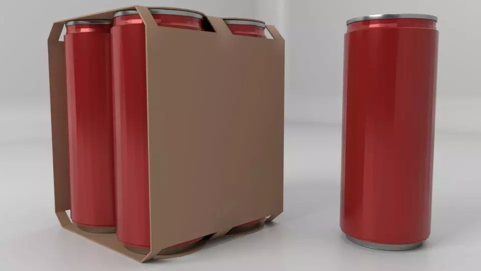 Beverage Branding Package No12 4Pack Low-poly 3D model_0