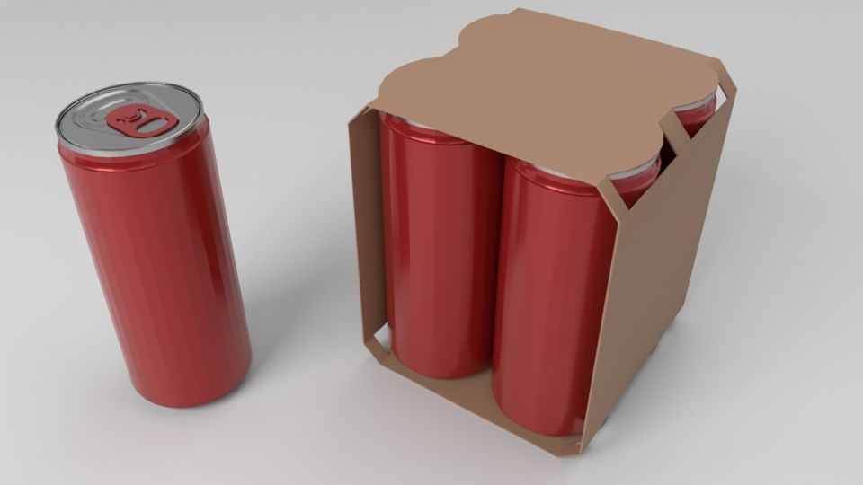 Beverage Branding Package No12 4Pack Low-poly 3D model_2