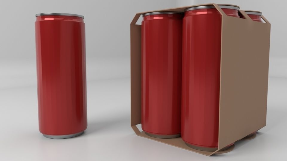 Beverage Branding Package No12 4Pack Low-poly 3D model_1